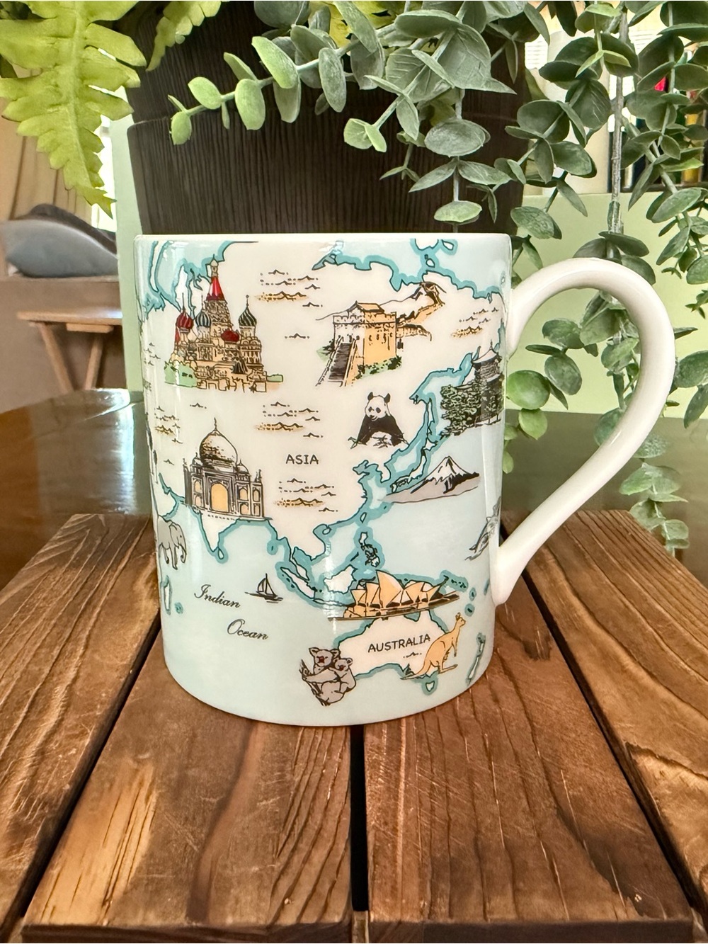 Tiffany & Co. World Map Ceramic Coffee Mug